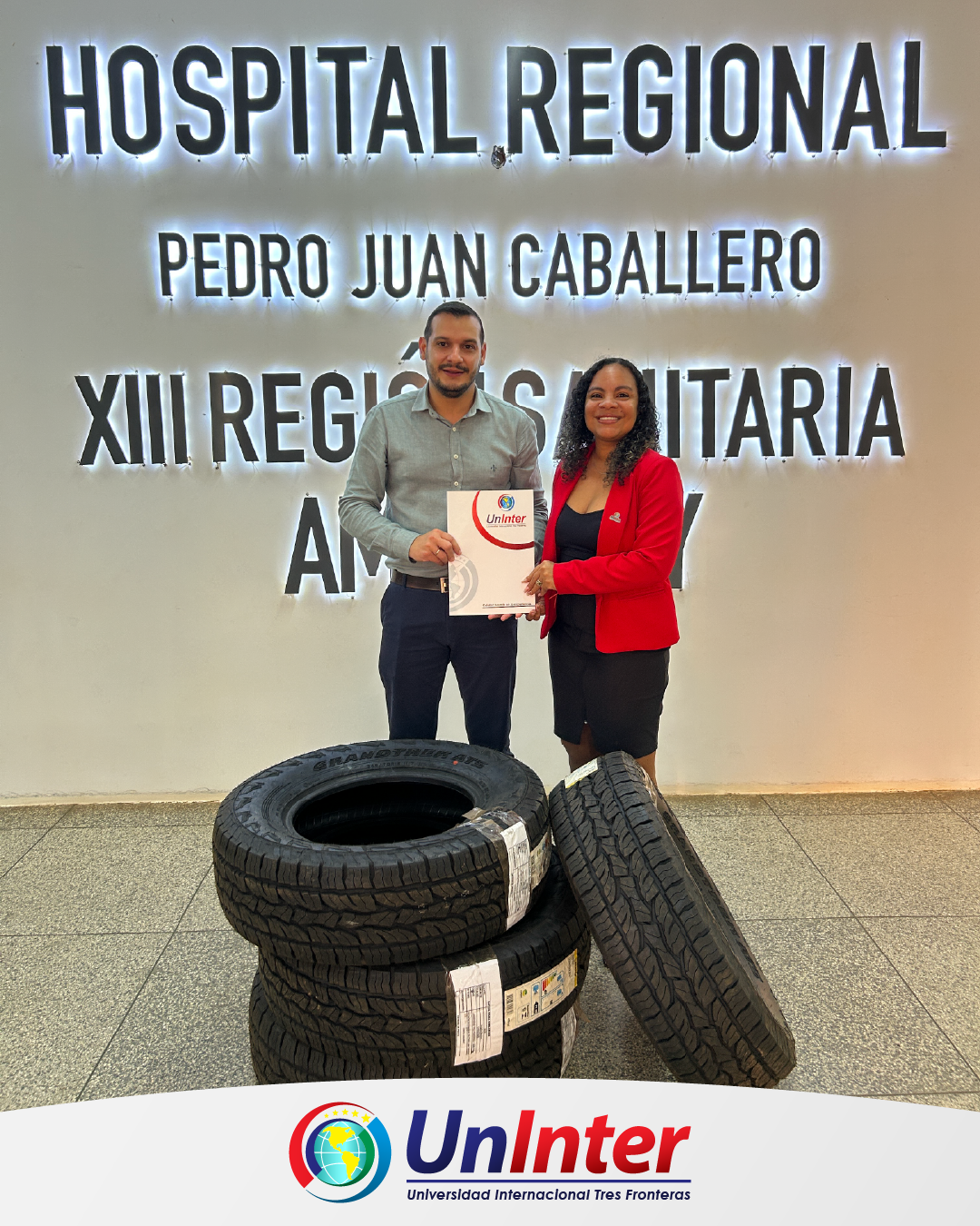 (UNINTER) Filial Pedro Juan Caballero realizó la entrega de contrapartidas a la XIII Región Sanitaria